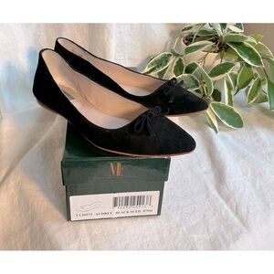 MIA Limited Edition Black Suede “Audrey” Pointy Toed Flats- Size 7.5